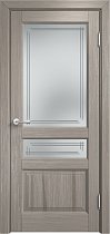 Дверь Мадера Винтаж модель 5Ш браш цвет Серый 215 стекло